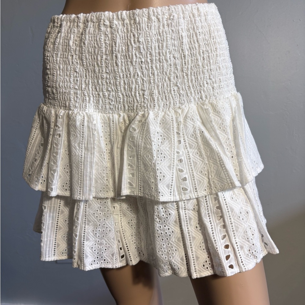 Choosy White Eyelet Ruffled Skirt Size 6 NWT